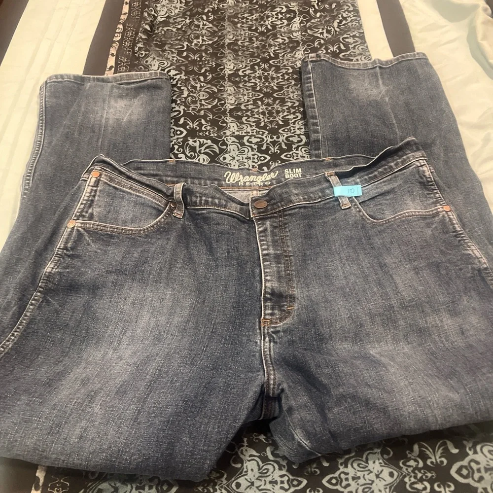 Wrangler GEORGE STRAIT Men's Relaxed Fit Dark Blue Jeans, nice , size 38x30